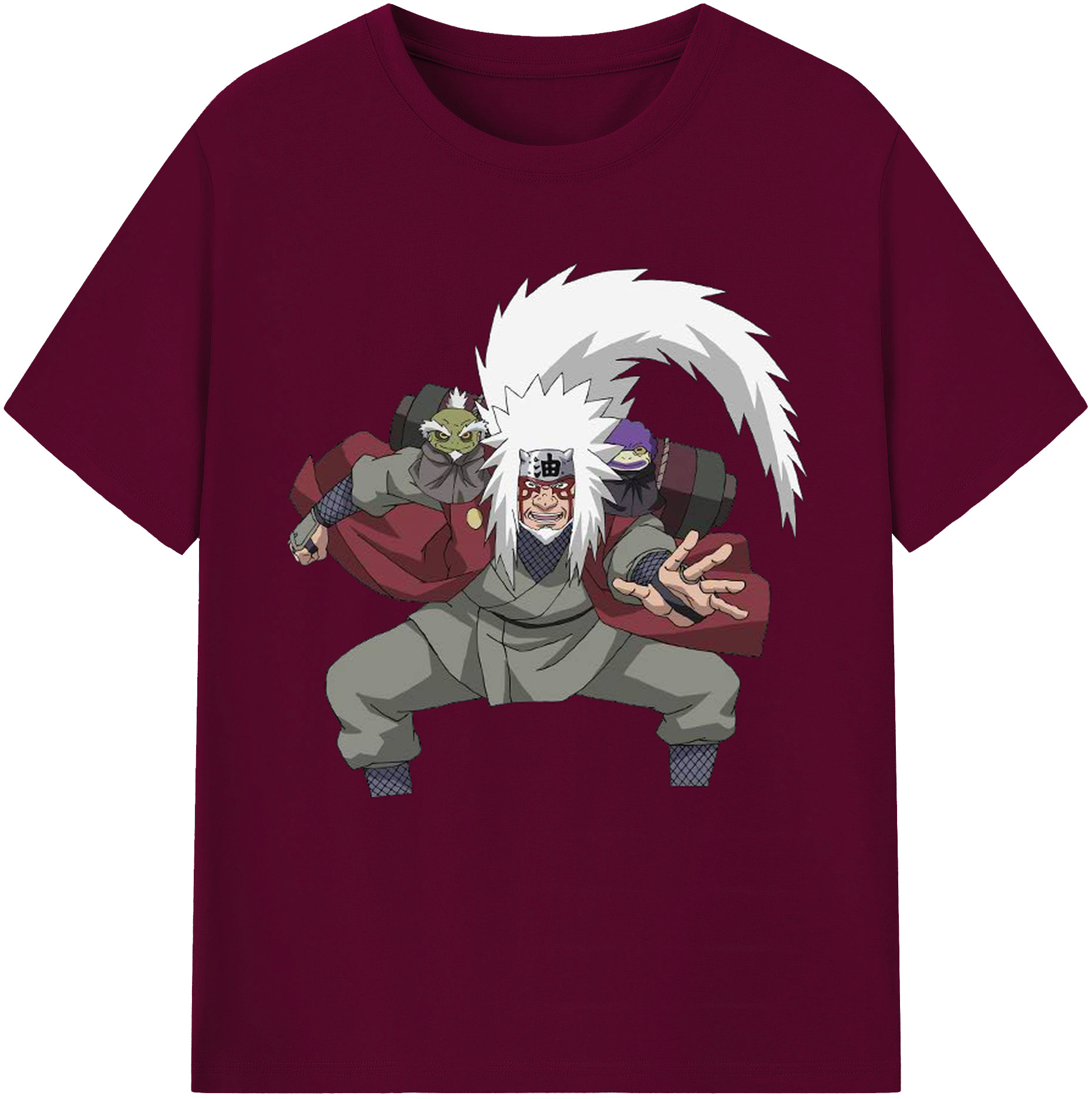 （画像用） NARUTO -ナルト- 自来也（じらいや） Jiraiya レディースカジュアルプリントTシャツ（綿100％）